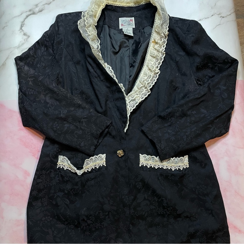 Vintage black and lace Lacy Afternoon blazer